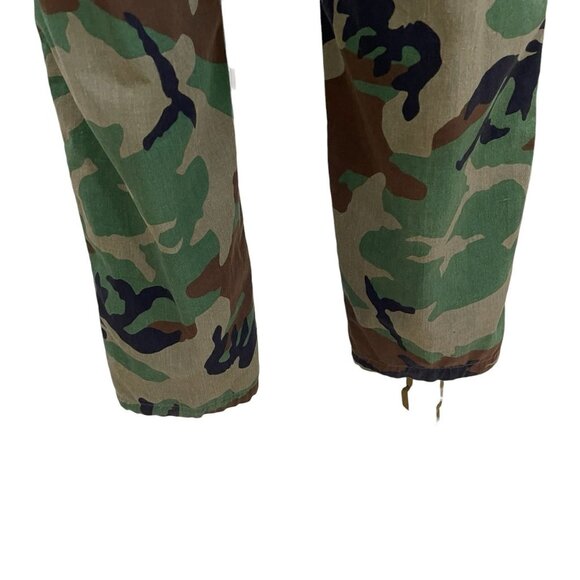 Vintage Military Woodland Camo Cargo Pants Army Combat Y2K Tactical Grunge - Picture 10 of 13